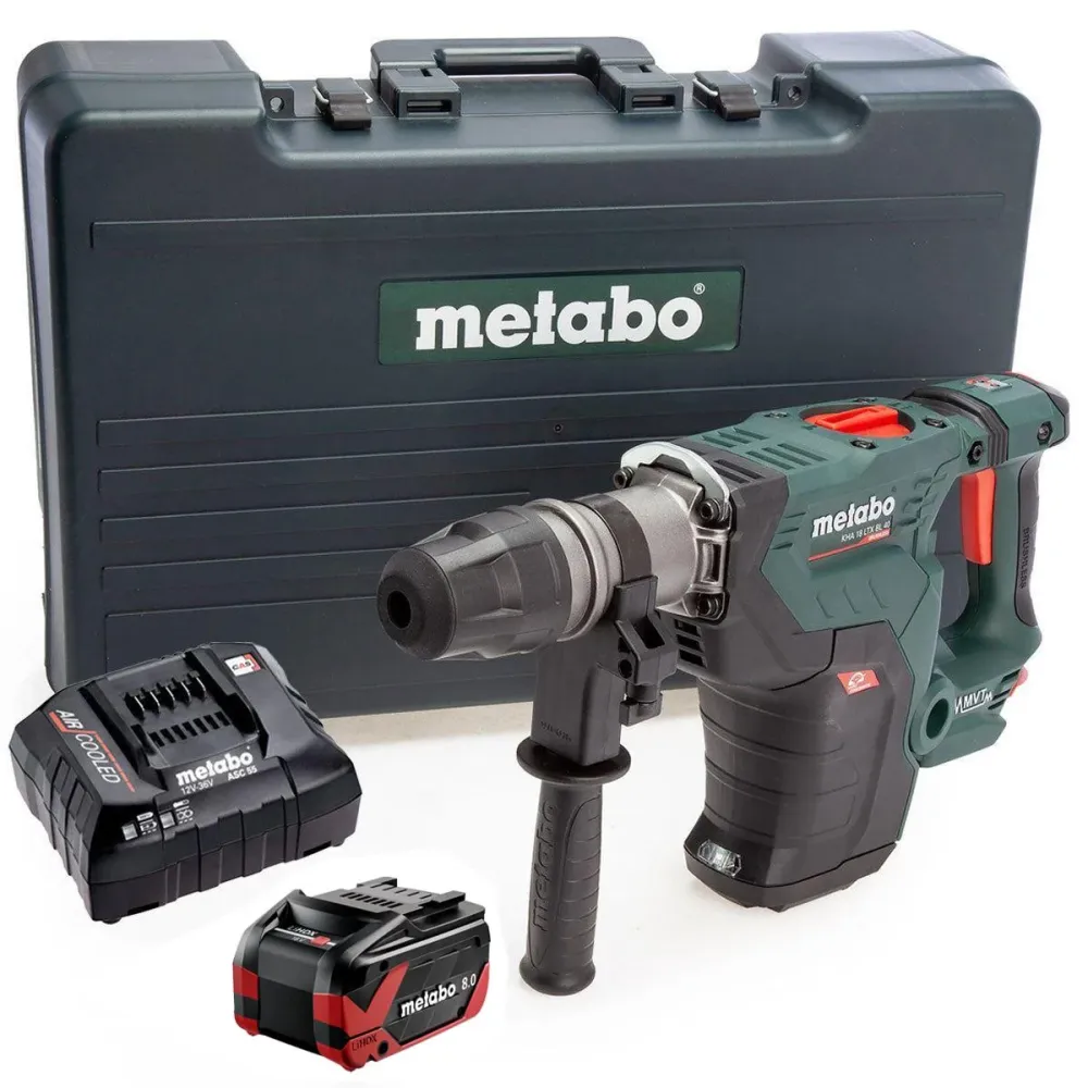 Metabo KHA 18 LTX BL 40 18V Brushless SDS-Max Combination Hammer Drill 1 x 8.0Ah Battery Charger & Case