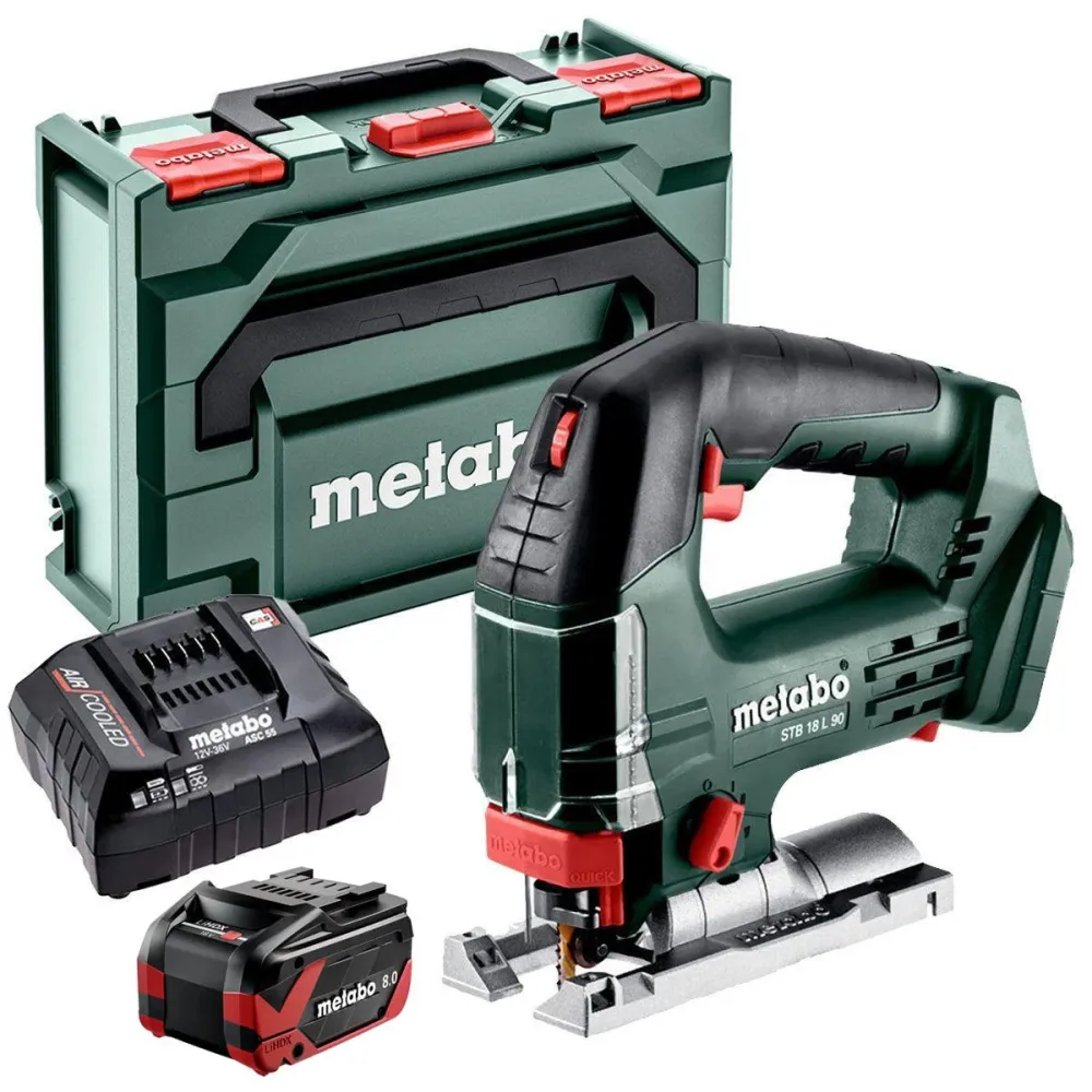 Metabo STB 18 L 90 18V Bow Handle Jigsaw 1 x 8.0Ah Battery Charger & Metabox