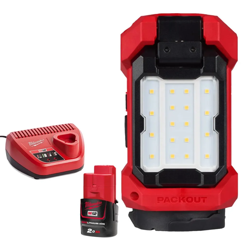 Milwaukee M12ALIP-0 12V Individuel Cleat Packout Task Light 1 x 2.0Ah Battery & Charger