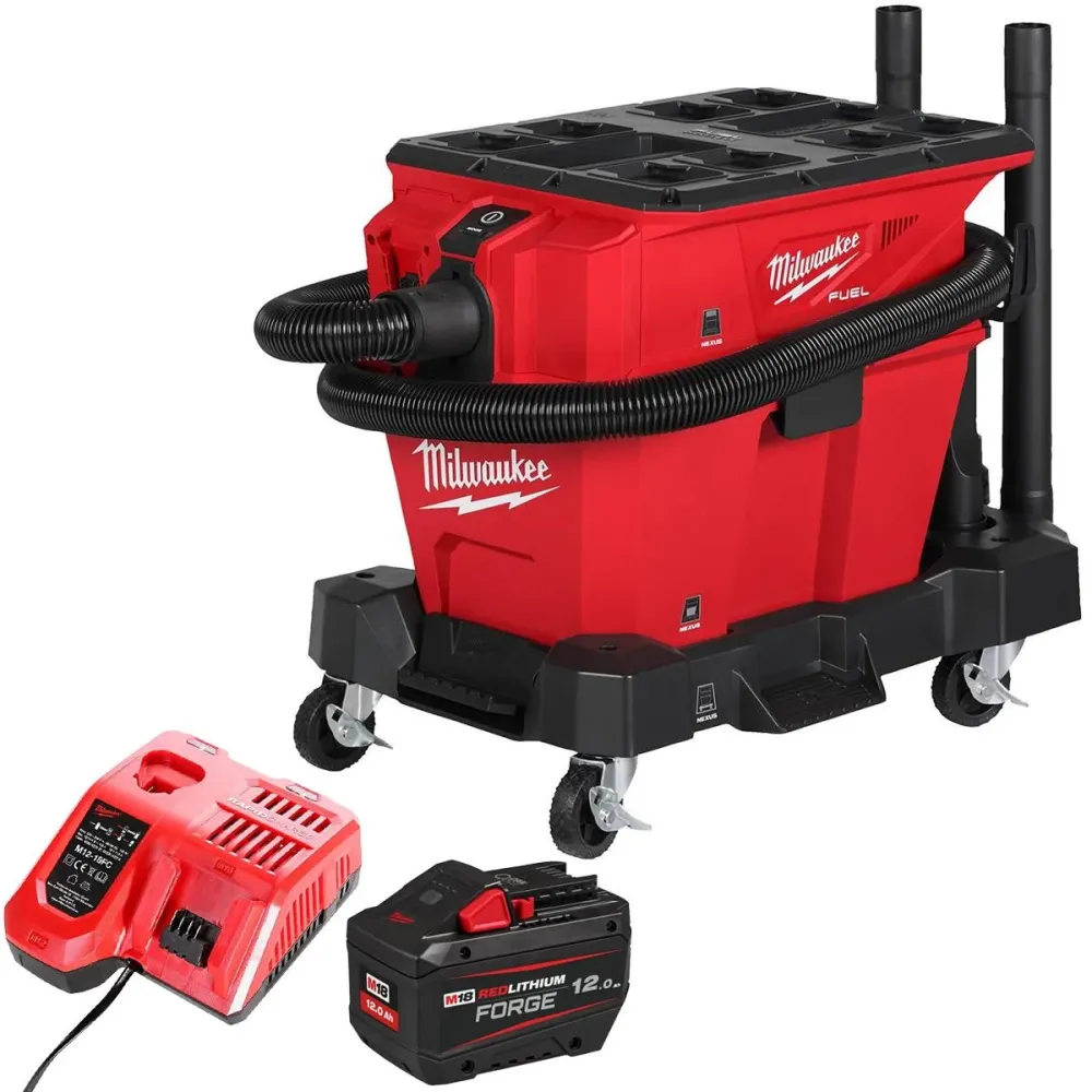 Milwaukee M18FVC23L-0 18V Brushless Wet & Dry Vacuum Cleaner 1 x 12.0Ah Battery & Charger