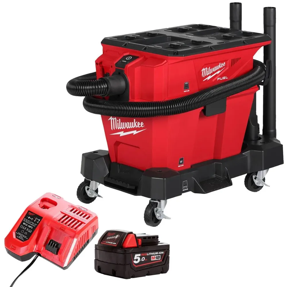 Milwaukee M18FVC23L-0 18V Brushless Wet & Dry Vacuum Cleaner 1 x 5.0Ah Battery & Charger