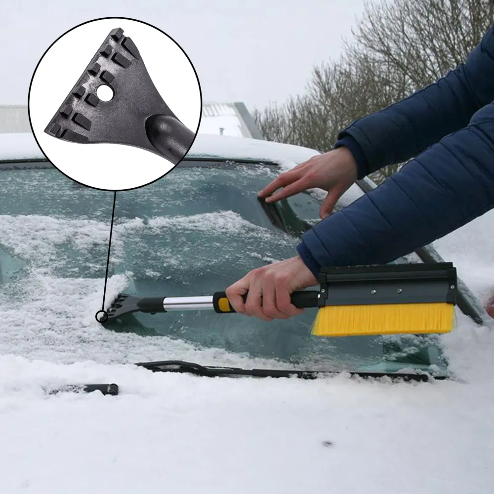 APT Schneebürste mit Gummiwischer, Eiskratzer und Teleskopstiel