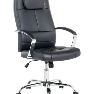 Executive Chair Faux Cuir véritable Black WINNER avec Garantie