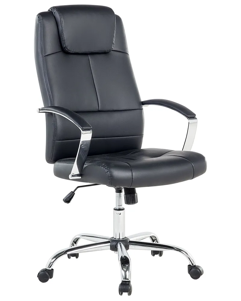 Executive Chair Faux Cuir véritable Black WINNER avec Garantie
