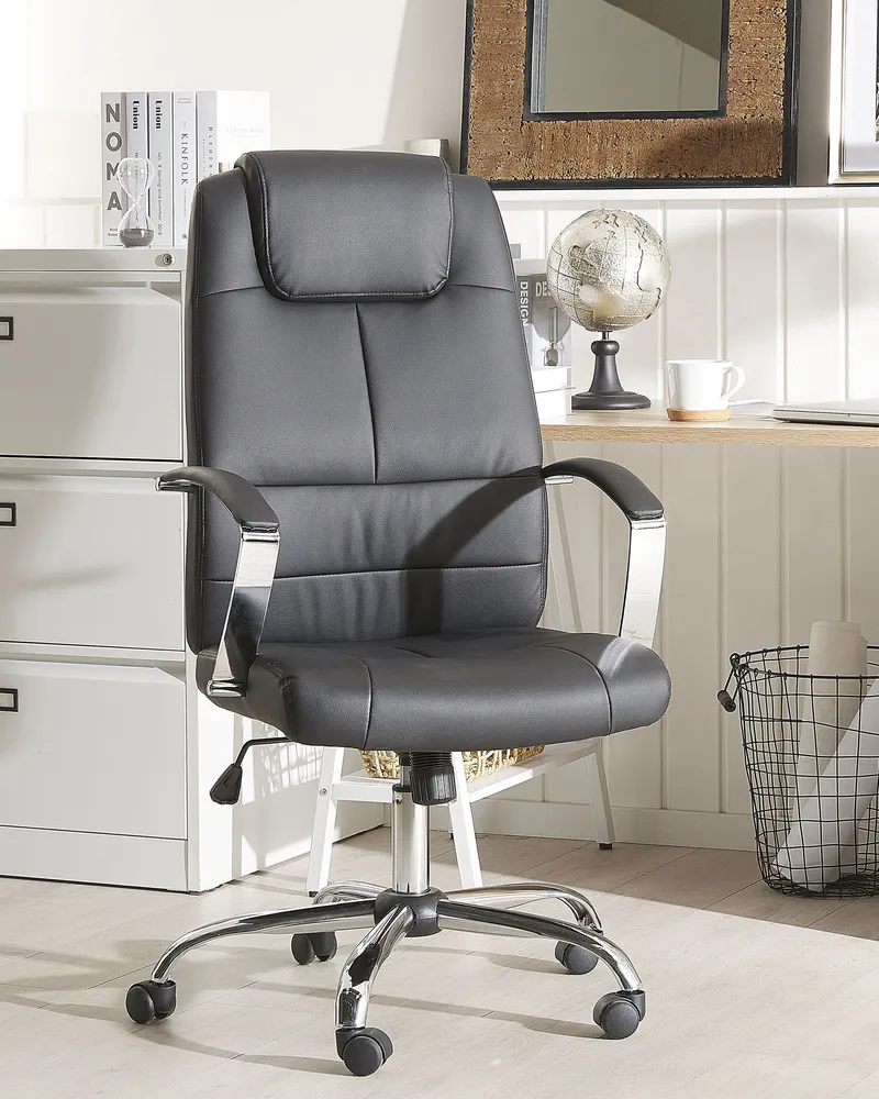 Executive Chair Faux Cuir véritable Black WINNER avec Garantie