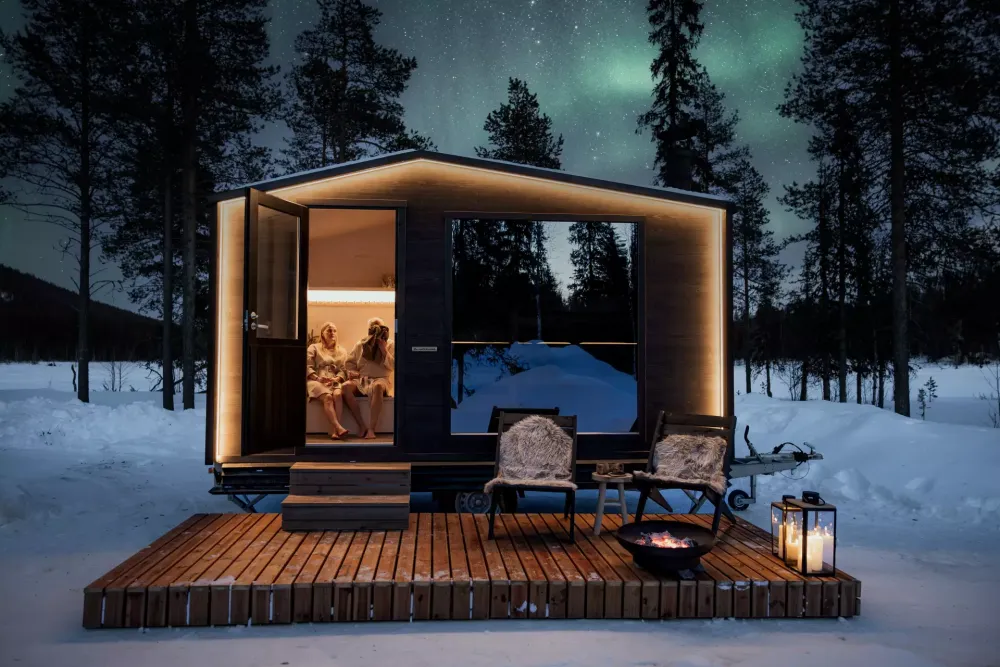 Mobile sauna Lapelland Wagon M (type ) 5 people changing room