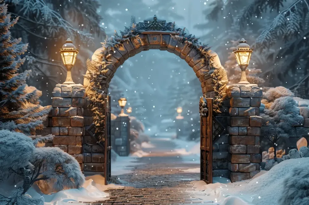 Toile de Fond Arche Mystique dans la êt de Noël BRP8-59