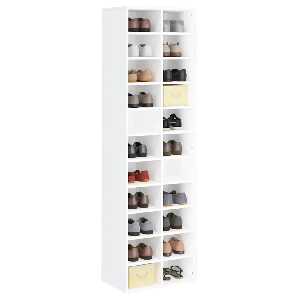 Armoire à chaussures Blanc 54x34x183 cm Bois d'ingénierie pour Motoneige