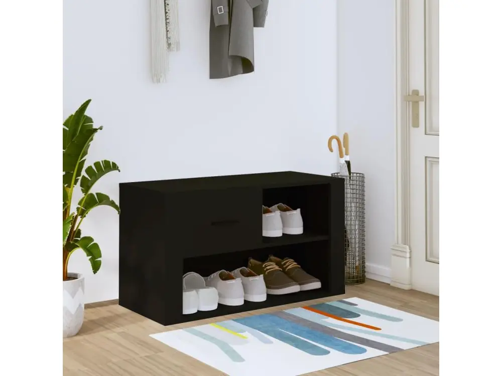 Armoire à chaussures Noir 80x35x45 cm Bois d'ingénierie pour Quad et SSV