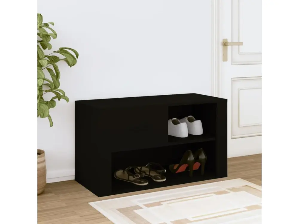 Armoire à chaussures Noir 80x35x45 cm Bois d'ingénierie pour Quad et SSV