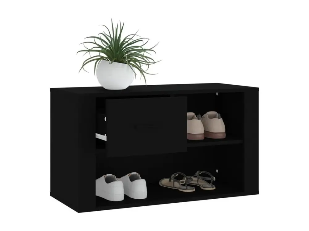 Armoire à chaussures Noir 80x35x45 cm Bois d'ingénierie pour Quad et SSV