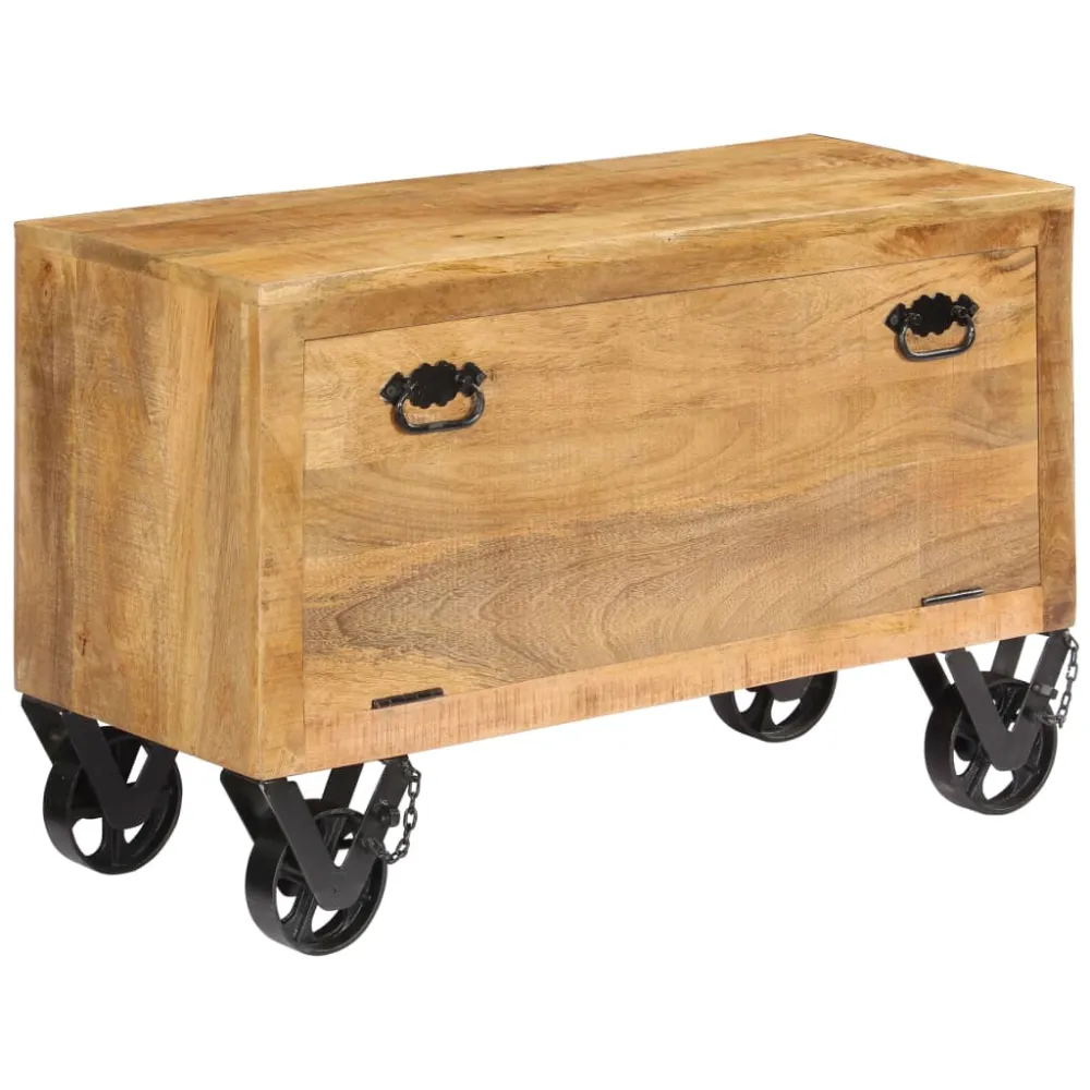 Armoire à chaussures range chaussures rangement meuble entrée couloir salon 86 x 35 x 55 cm bois de manguier durable brun...