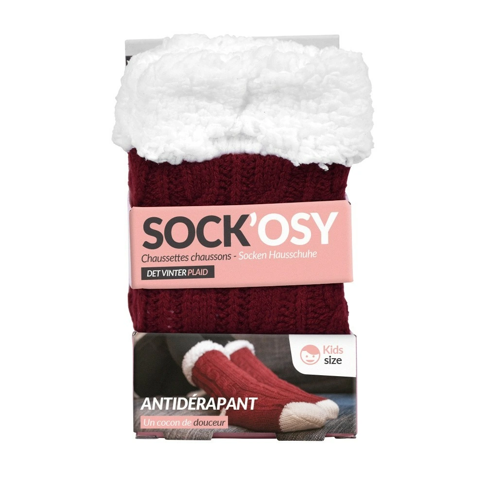 Chaussons chaussettes chauds pour enfants sock'osy - chaussons simples à enfiler antidérapants