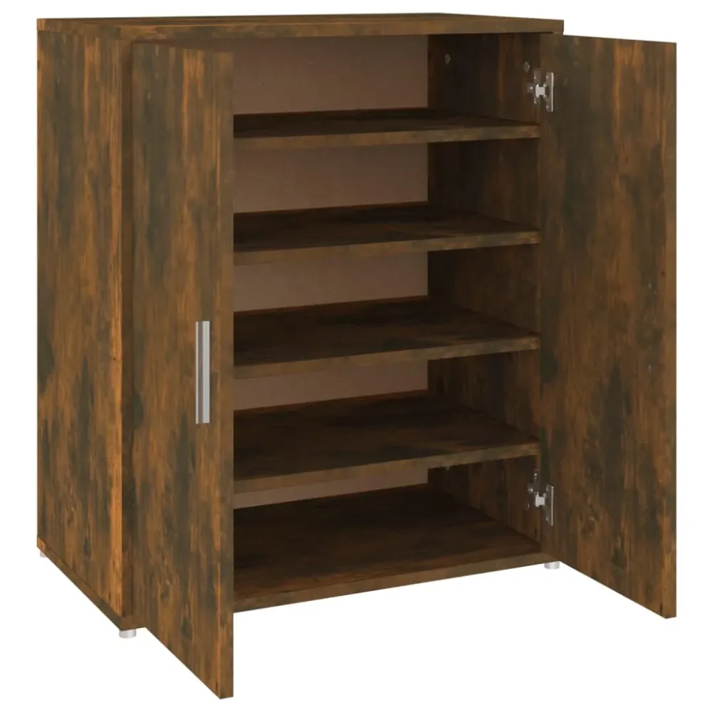 Coffre de rangement Meuble à chaussures 60 x 35 x 70 cm bois d'ingénierie marron 02_0043406