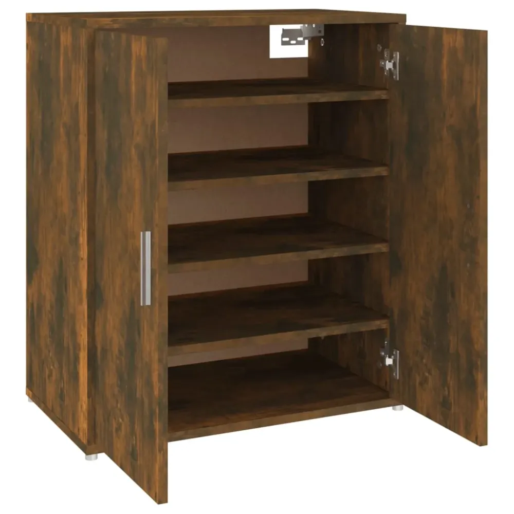 Coffre de rangement Meuble à chaussures 60 x 35 x 70 cm bois d'ingénierie marron 02_0043406