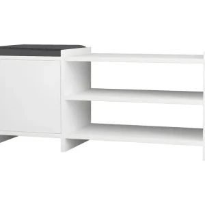 Etagère à chaussures, meuble à chaussures avec 1 porte coloris blanc pour Jet Ski