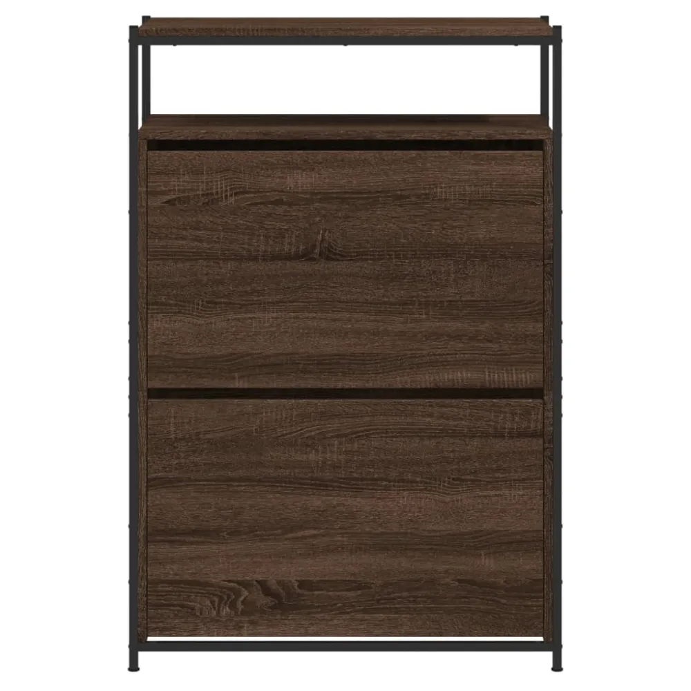 Meuble à chaussures 75 x 34 x 112 cm bois d'ingénierie marron 02_0043415