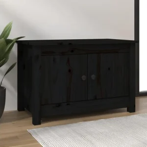 Professionnel Armoire à chaussures Noir 70x38x45,5 cm Bois de pin massif