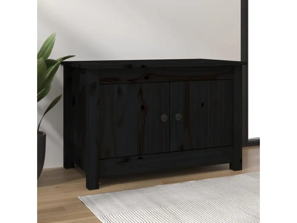 Professionnel Armoire à chaussures Noir 70x38x45,5 cm Bois de pin massif