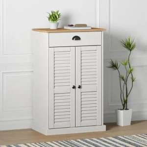 Protection Quad Armoire à chaussures VIGO blanc 60x35x96 cm bois massif de pin