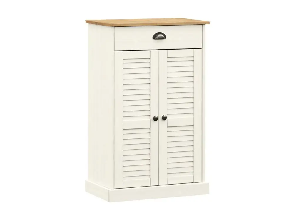 Protection Quad Armoire à chaussures VIGO blanc 60x35x96 cm bois massif de pin