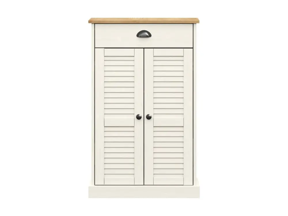 Protection Quad Armoire à chaussures VIGO blanc 60x35x96 cm bois massif de pin