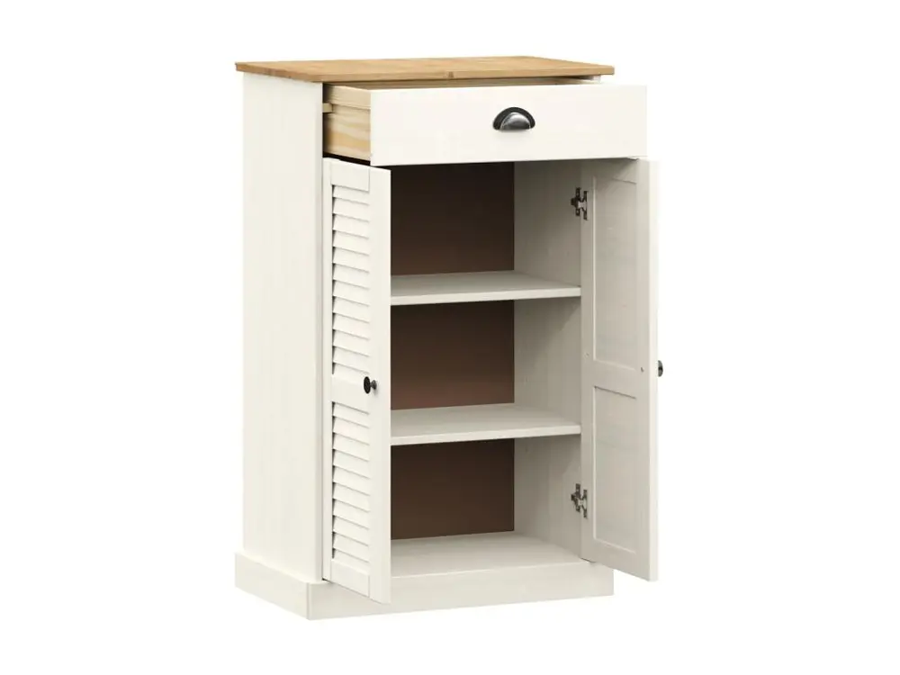 Protection Quad Armoire à chaussures VIGO blanc 60x35x96 cm bois massif de pin