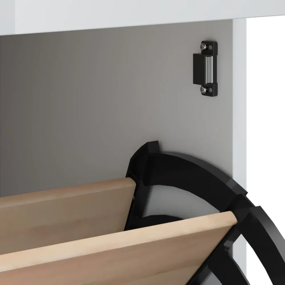 Support de transport Armoire à chaussures range chaussures rangement meuble entrée couloir salon bois d'ingénierie blanc 0...