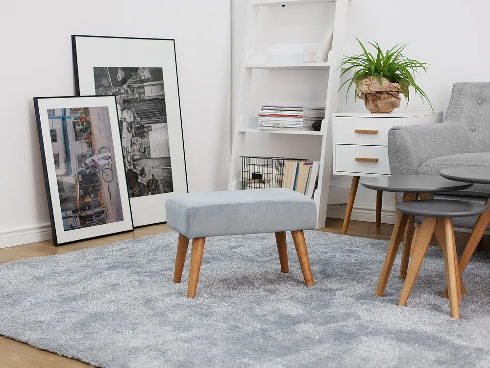 Tissu doux Footstool Grey TAKOMA