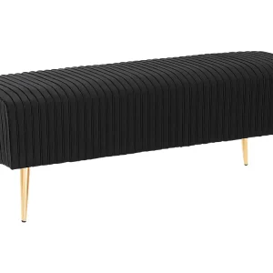 Velours Bedroom Bench Black PATERSON - Conforme aux Normes