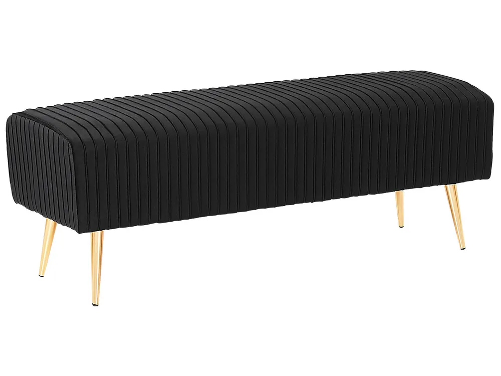 Velours Bedroom Bench Black PATERSON - Conforme aux Normes