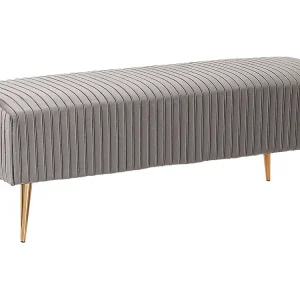 En velours Bedroom Bench Grey PATERSON
