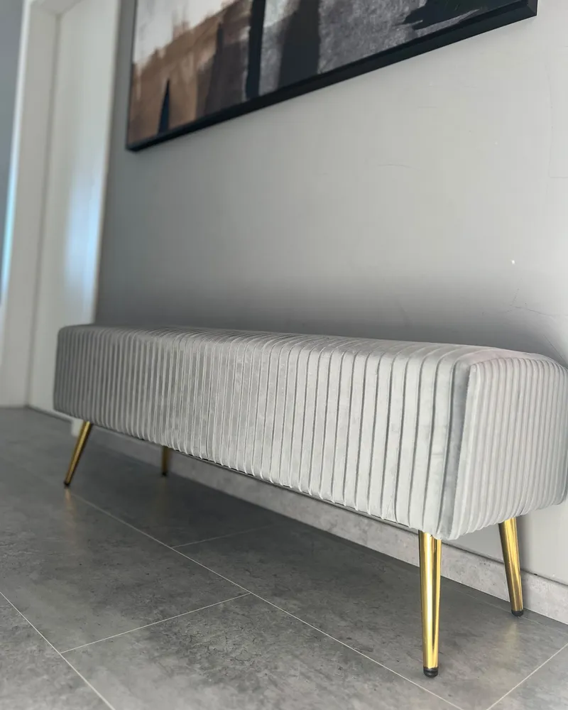 En velours Bedroom Bench Grey PATERSON