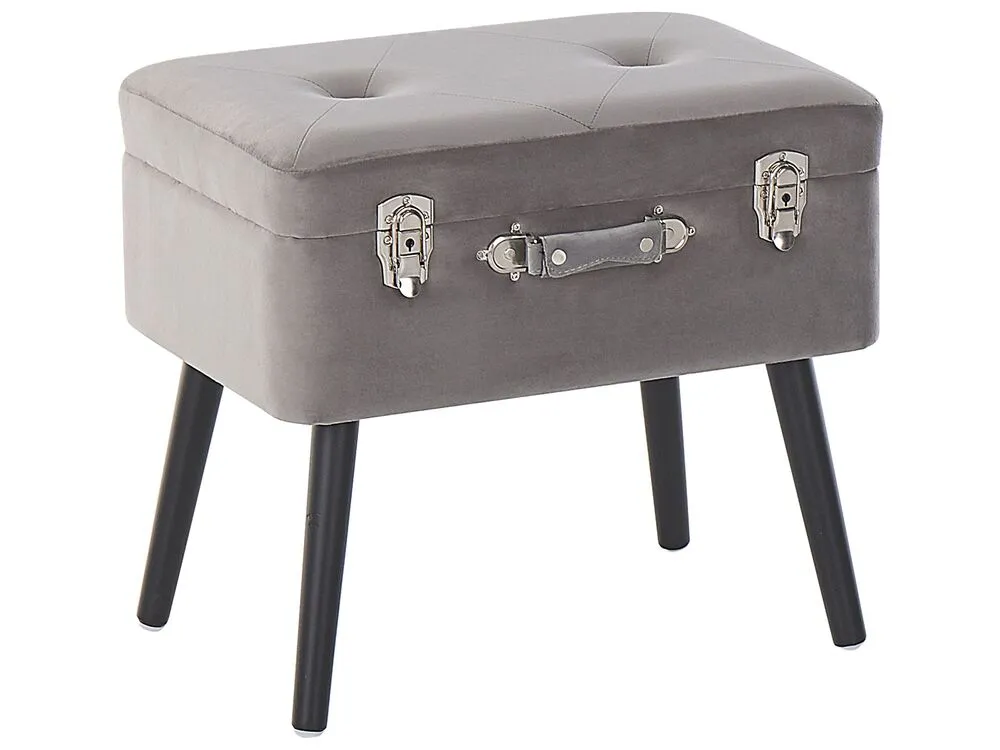 En velours Storage Stool Grey MALLARD
