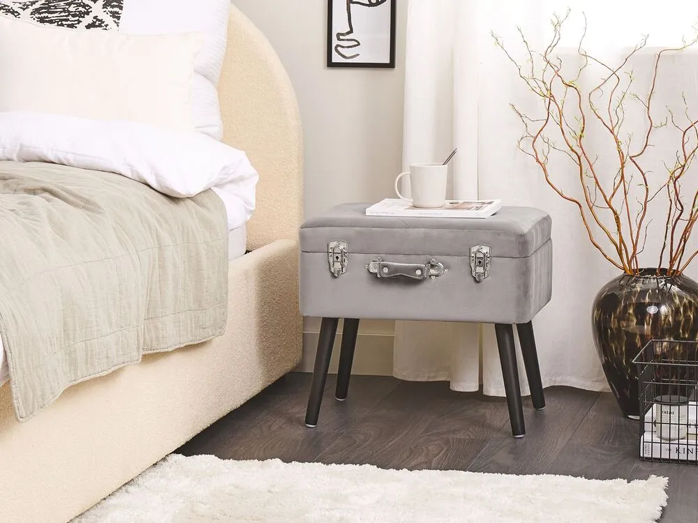 En velours Storage Stool Grey MALLARD