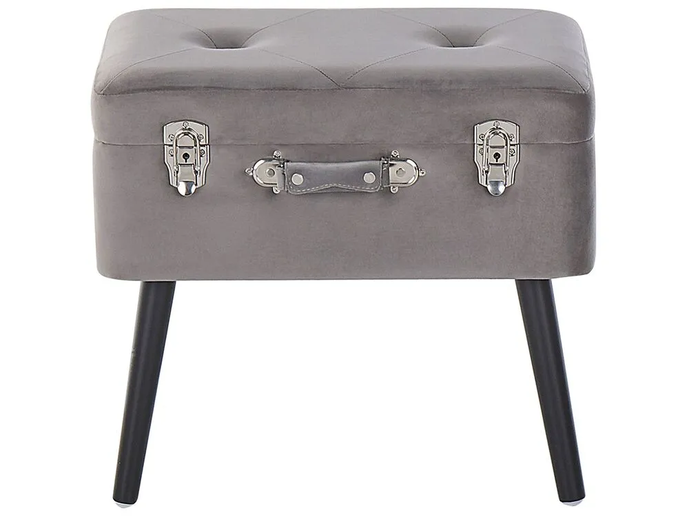 En velours Storage Stool Grey MALLARD