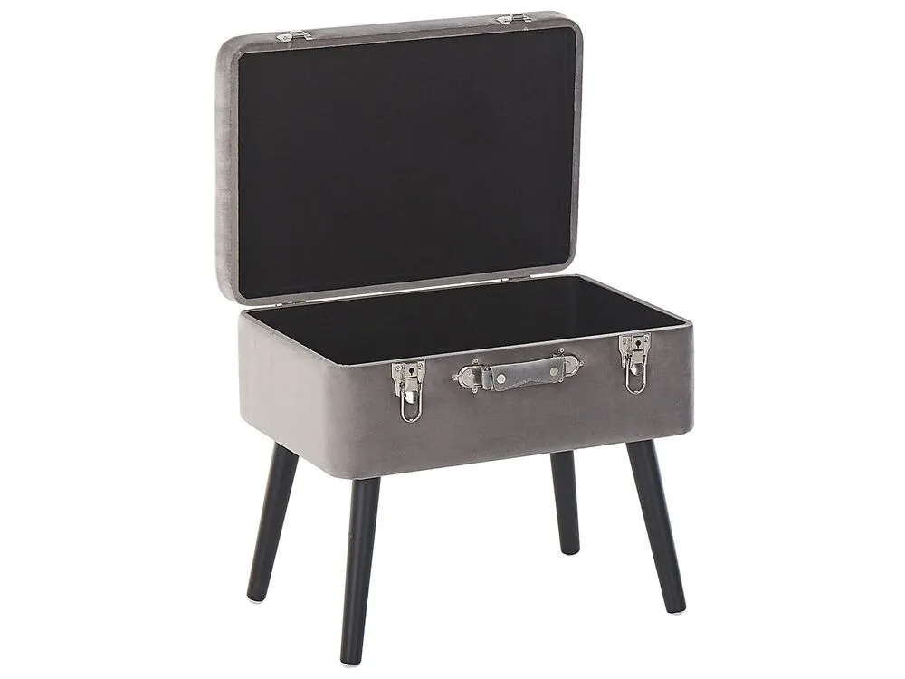 En velours Storage Stool Grey MALLARD