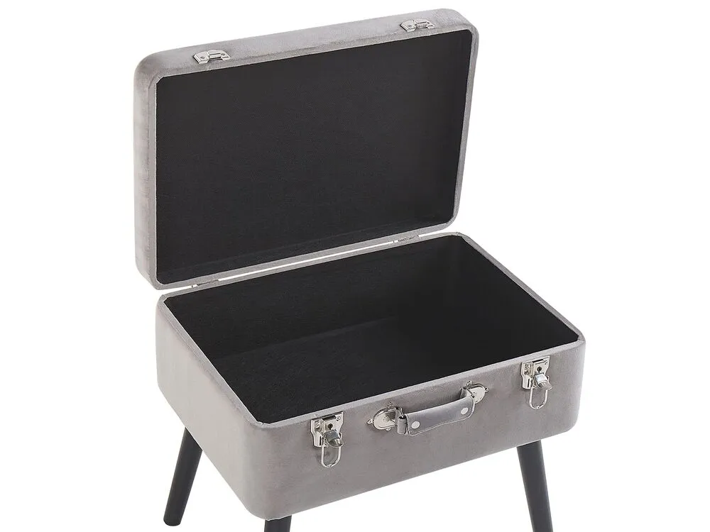 En velours Storage Stool Grey MALLARD