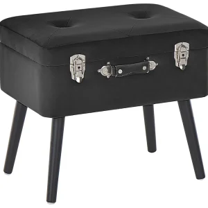 Velvet Storage Stool Noir jais MALLARD