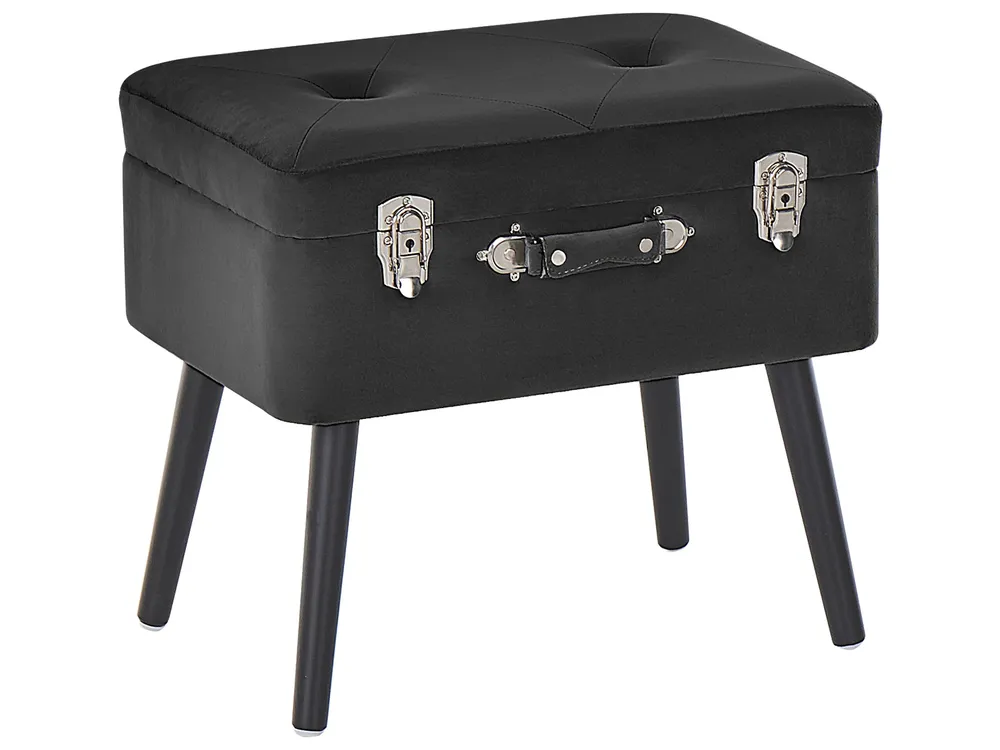Velvet Storage Stool Noir jais MALLARD