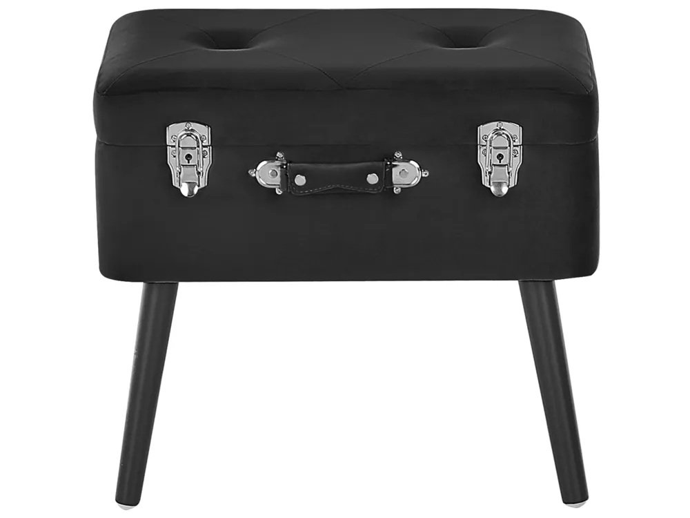 Velvet Storage Stool Noir jais MALLARD