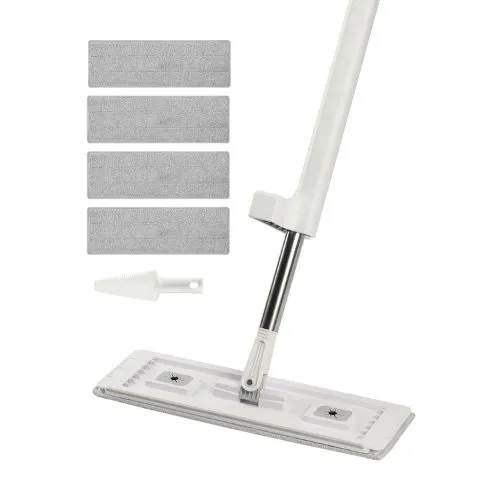 Self-Wringing Microfiber Flat Mop 4 À usage multiple Pads Hardwood & Tile Cleaning
