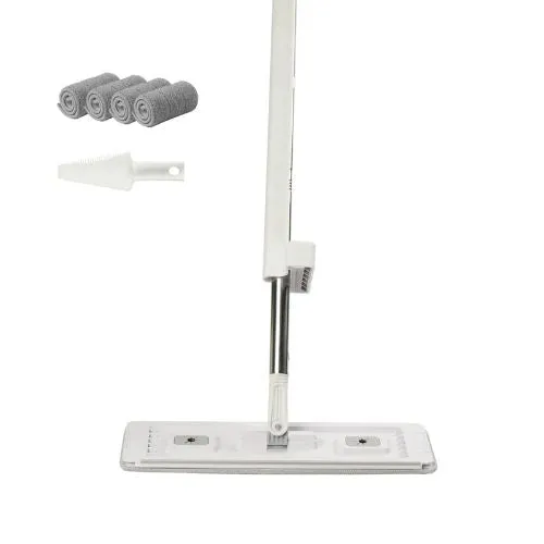 Self-Wringing Microfiber Flat Mop 4 À usage multiple Pads Hardwood & Tile Cleaning