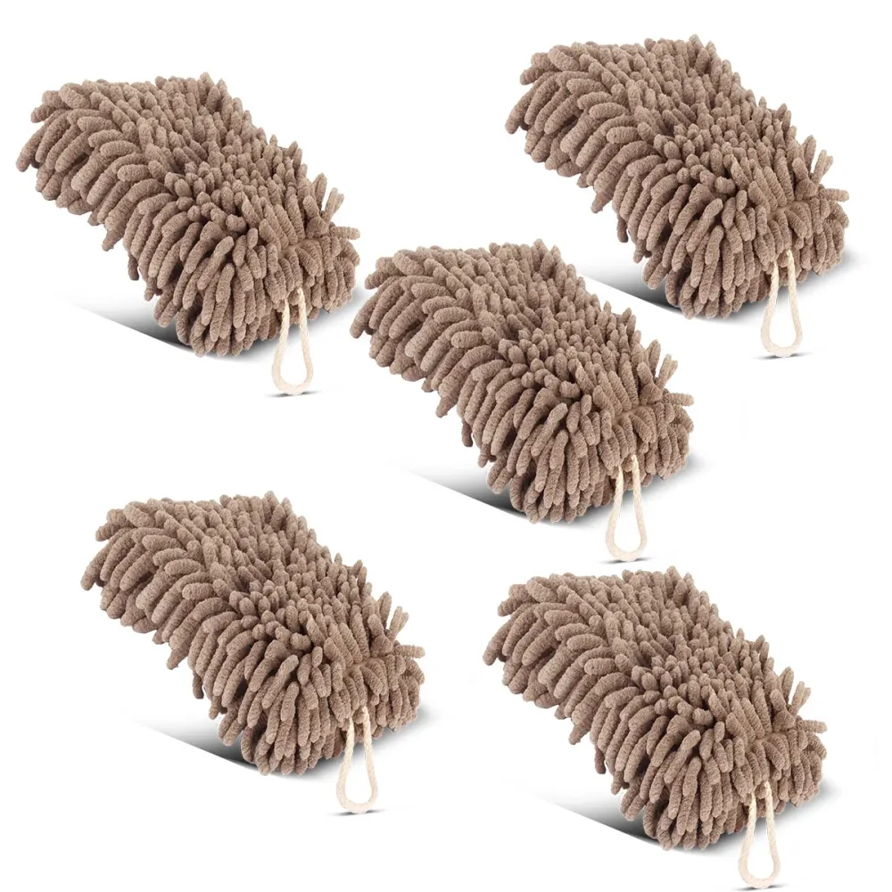Tissu de nettoyage de chenille en acier dans une éponge de microfibre à 5 set 19 x 13 cm | Tissu de microfibre | Auto -wam...