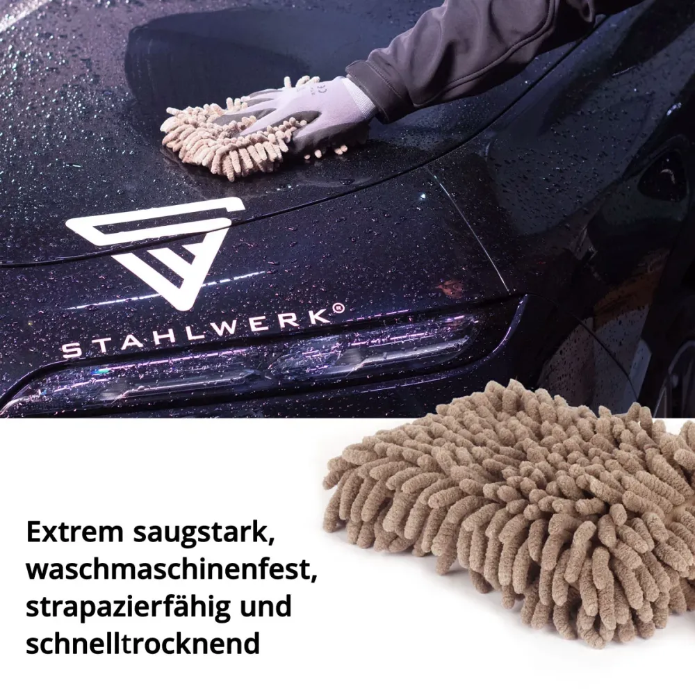 Tissu de nettoyage de chenille en acier dans une éponge de microfibre à 5 set 19 x 13 cm | Tissu de microfibre | Auto -wam...