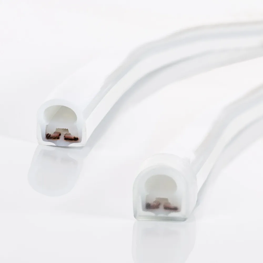 Tube néon adaptable LED dimmable 7.5W/m 220V AC 120 LED/m 50m semi-circulaire 180° jaune IP67 découpe 100cm