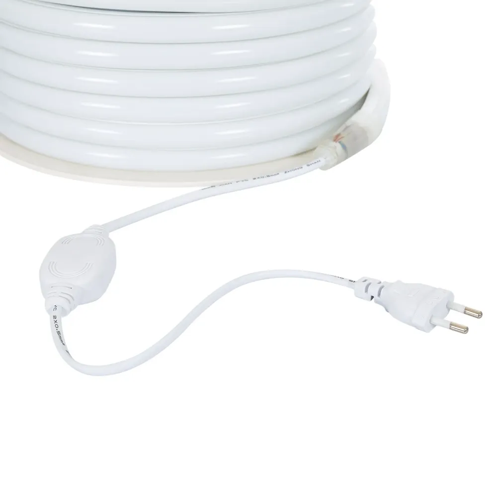 Tube néon adaptable LED dimmable 7.5W/m 220V AC 120 LED/m 50m semi-circulaire 180° jaune IP67 découpe 100cm