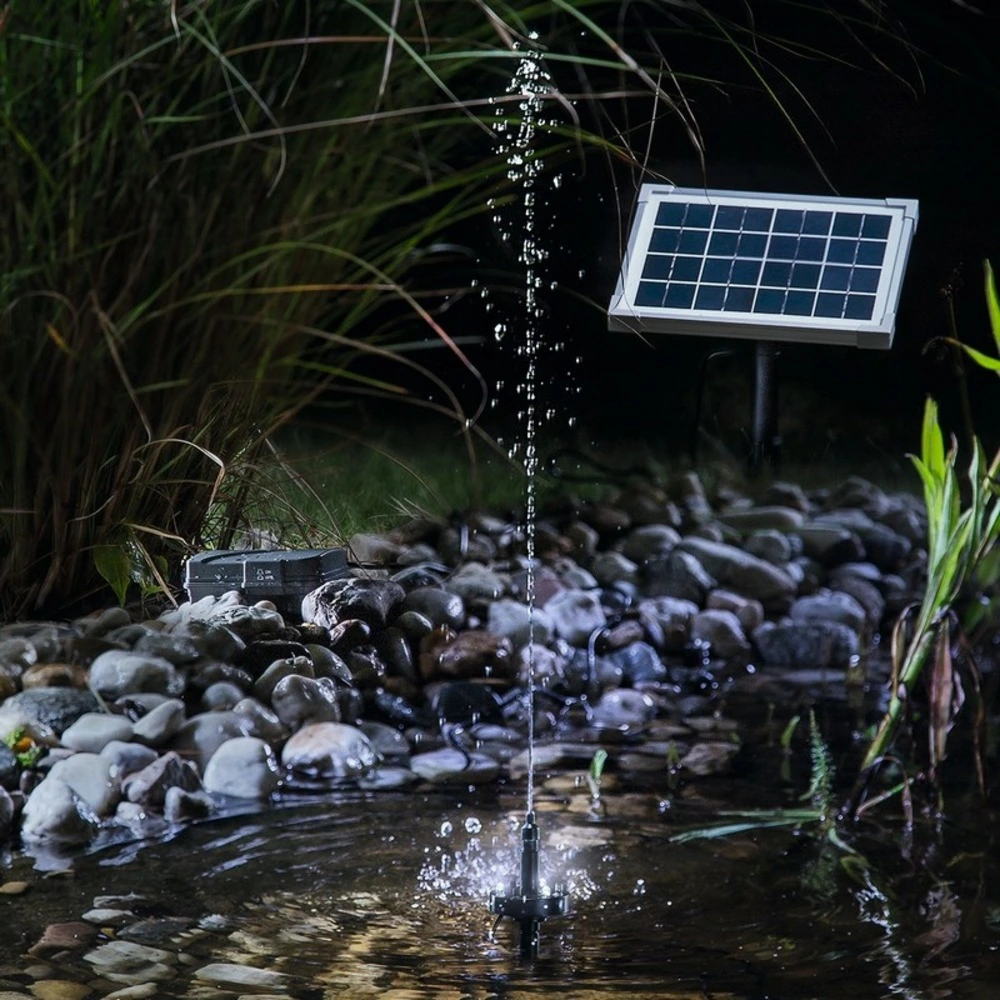 Kit pompe solaire bassin avec batterie et led 160l-5w
