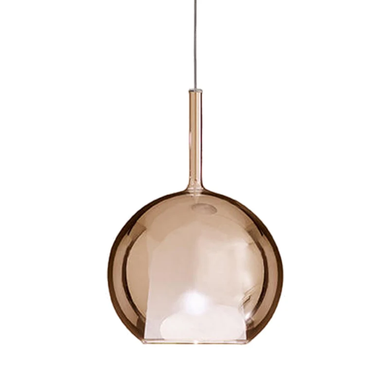 Luminaire suspendu globe contemporain en verre cognac, kit d'éclairage suspendu à 1 lumière pour salle à manger, 6"/8"/10"...
