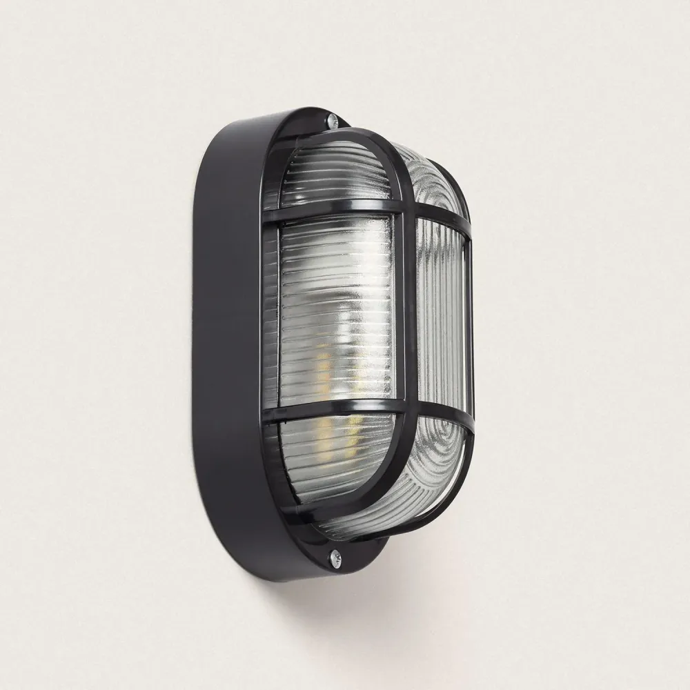 Hublot extérieur LED ovale Kildare noir dimensions 205x120 mm